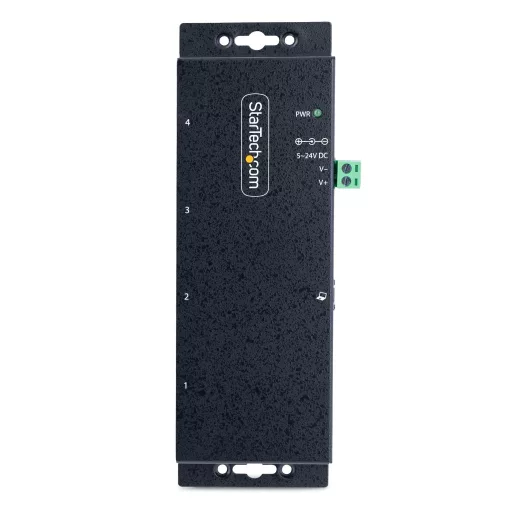 StarTech.com 5G4AINDNP-USB-A-HUB hálózati csatlakozó USB 3.2 Gen 1 (3.1 Gen 1) Type-B 5000 Mbit/s Fekete