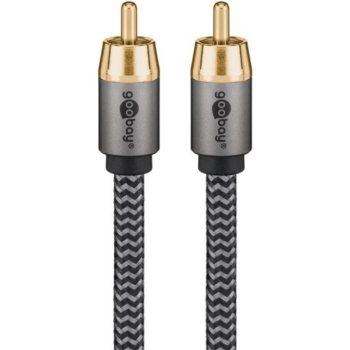 Goobay 65296 audio kábel 5 M RCA Ezüst, Fekete