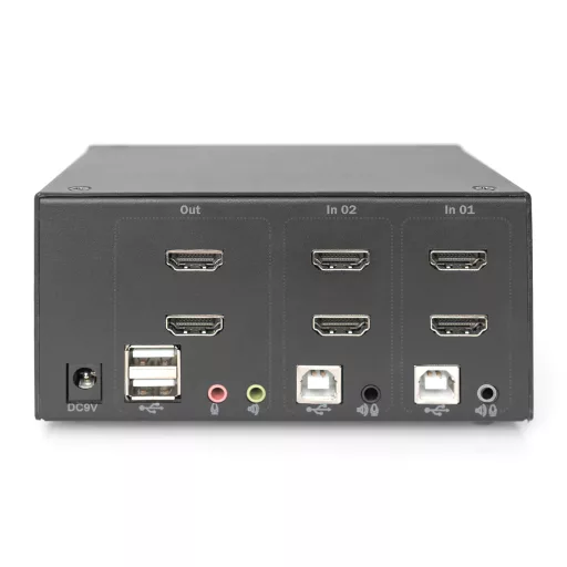 Digitus DS-12860 KVM kapcsoló Fekete