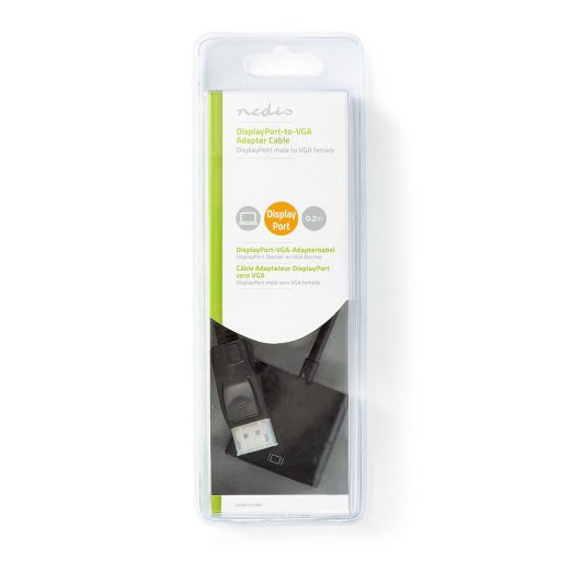 Nedis CCGB37351BK02 DisplayPort kábel 0,2 M VGA (D-Sub) Fekete