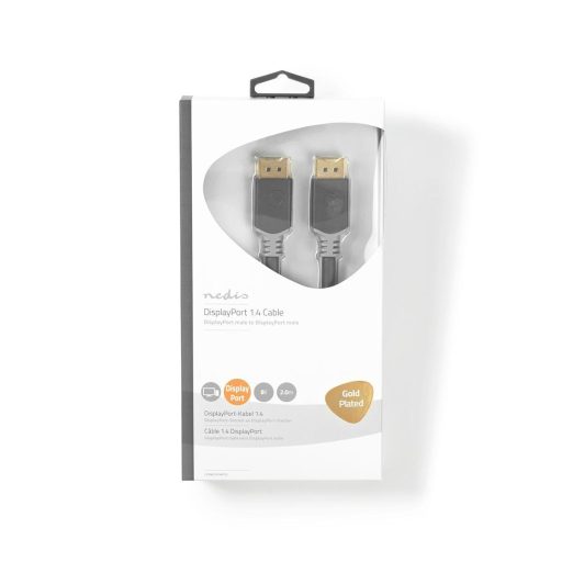 Nedis CCBW37014AT20 DisplayPort kábel 2 M Antracit, Szürke