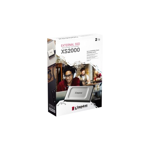 Kingston Technology XS2000 2 TB USB C-típus 3.2 Gen 2 (3.1 Gen 2) Fekete, Ezüst