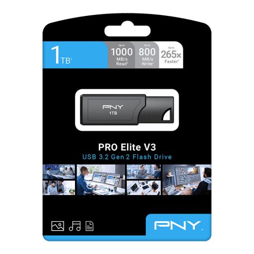 PNY Pro Elite V3 USB flash meghajtó 512 GB USB A típus 3.2 Gen 2 (3.1 Gen 2) Fekete