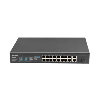  Lanberg RSFE-16P-2C-250 hálózati kapcsoló Beállítást nem igénylő (unmanaged) Gigabit Ethernet (10/100/1000) Ethernet-áramellátás (PoE) támogatása 1U Fekete