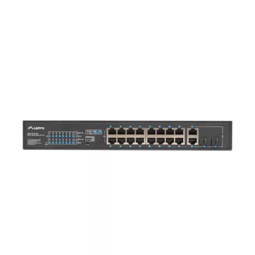 Lanberg RSFE-16P-2C-250 hálózati kapcsoló Beállítást nem igénylő (unmanaged) Gigabit Ethernet (10/100/1000) Ethernet-áramellátás (PoE) támogatása 1U Fekete