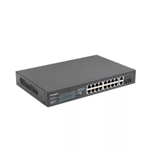 Lanberg RSFE-16P-2C-250 hálózati kapcsoló Beállítást nem igénylő (unmanaged) Gigabit Ethernet (10/100/1000) Ethernet-áramellátás (PoE) támogatása 1U Fekete