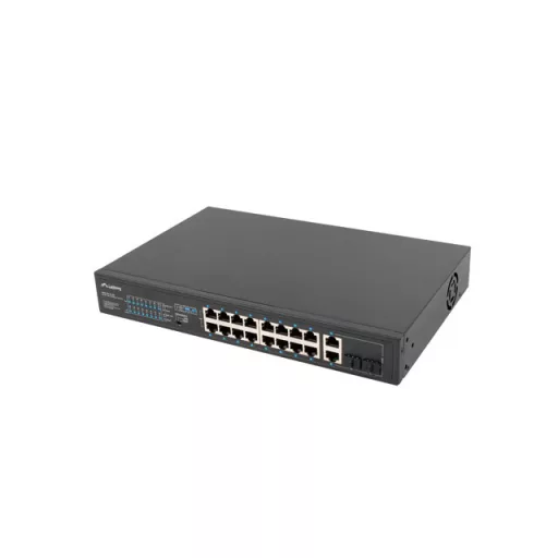 Lanberg RSFE-16P-2C-250 hálózati kapcsoló Beállítást nem igénylő (unmanaged) Gigabit Ethernet (10/100/1000) Ethernet-áramellátás (PoE) támogatása 1U Fekete