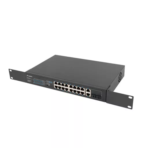 Lanberg RSFE-16P-2C-250 hálózati kapcsoló Beállítást nem igénylő (unmanaged) Gigabit Ethernet (10/100/1000) Ethernet-áramellátás (PoE) támogatása 1U Fekete
