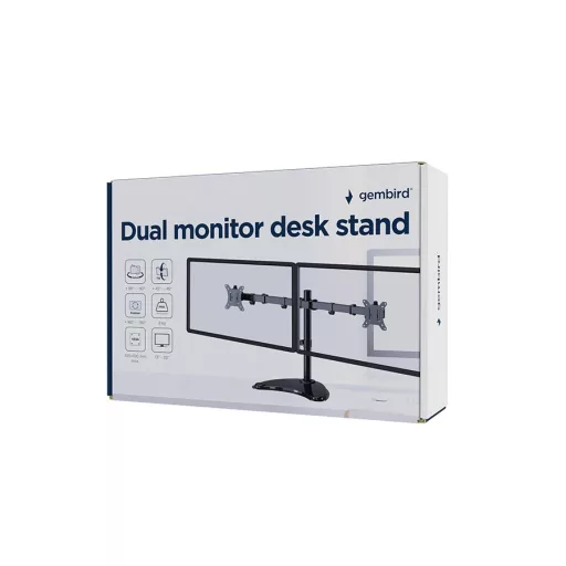 Gembird MS-D2ST-02 asztali TV konzol 81,3 cm (32") Fekete