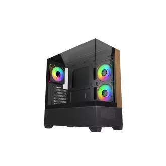Cooler Master Elite 690 Wood Midi Tower Fekete