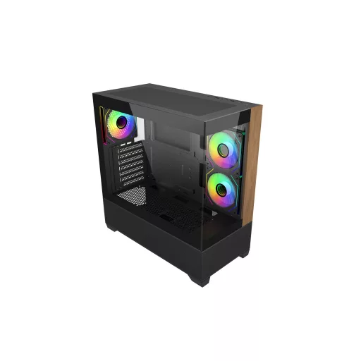 Cooler Master Elite 690 Wood Midi Tower Fekete