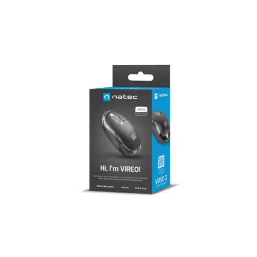 NATEC Vireo 2 egér Irodai USB A típus Optikai 1000 DPI