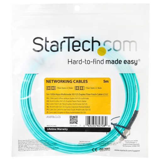 StarTech.com A50FBLCLC5 InfiniBand és száloptikai kábel 5 M LC Türkizkék