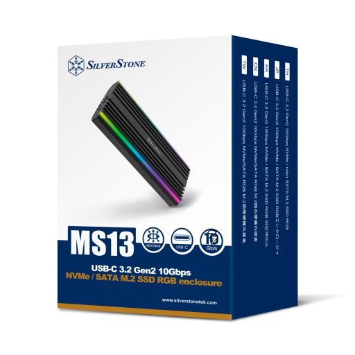 Silverstone MS13 Külső SSD ház Fekete M.2