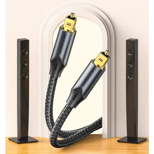 Vention optical audio cable, braided, 10 m, BLACK