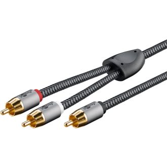 Goobay 65300 audio kábel 2 M 2 x RCA RCA Fekete, Ezüst