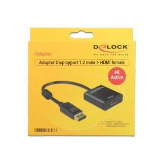   DeLOCK 62607 video átalakító kábel 0,2 M DisplayPort HDMI A-típus (Standard) Fekete