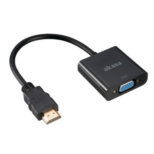 Akasa AK-CBHD15-20BK video átalakító kábel 0,2 M VGA (D-Sub) HDMI A-típus (Standard) Fekete