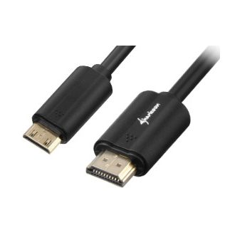  Sharkoon 1m, HDMI/Mini HDMI HDMI kábel HDMI A-típus (Standard) HDMI Type C (Mini) Fekete