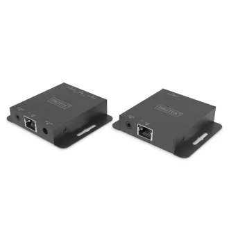   Digitus DS-55519 audió/videó jeltovábbító AV adó- és vevőegység Fekete