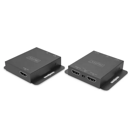 Digitus DS-55519 audió/videó jeltovábbító AV adó- és vevőegység Fekete