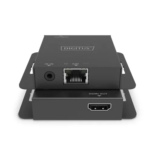 Digitus DS-55519 audió/videó jeltovábbító AV adó- és vevőegység Fekete