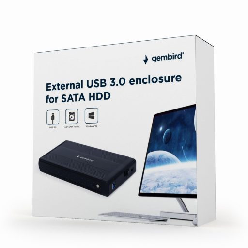 Gembird EE3-U3S-3 tárolóegység burkolat HDD ház Fekete 3.5"