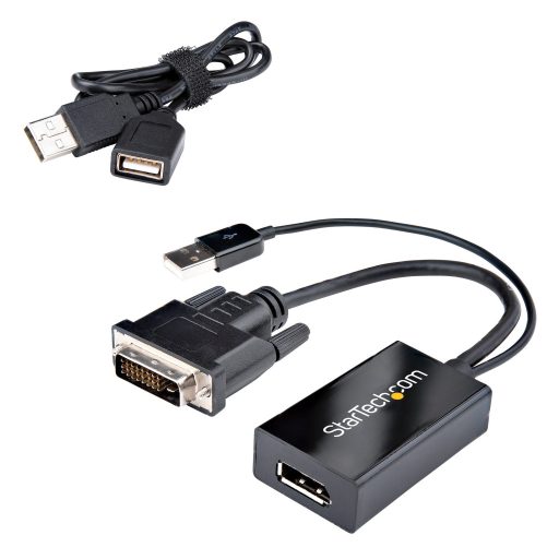 StarTech.com DVI2DP2 video átalakító kábel 0,254 M DVI-D DisplayPort Fekete