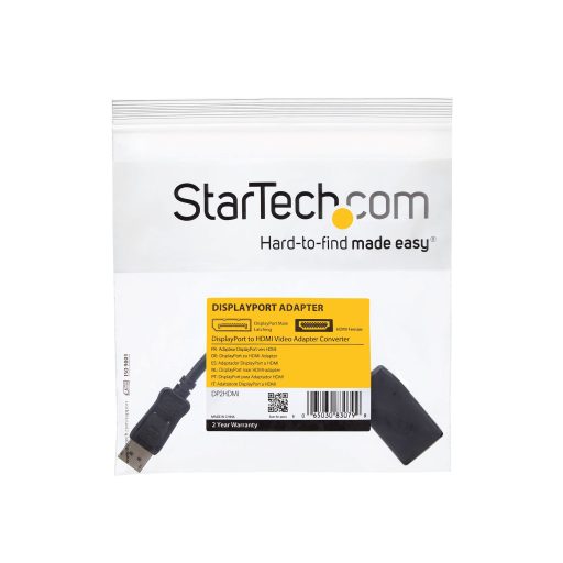 StarTech.com DP2HDMI video átalakító kábel 0,24 M HDMI A-típus (Standard) DisplayPort Fekete