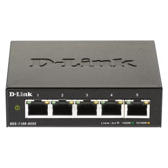   D-Link DGS-1100-05V2/E hálózati kapcsoló Vezérelt L2 Gigabit Ethernet (10/100/1000) Fekete