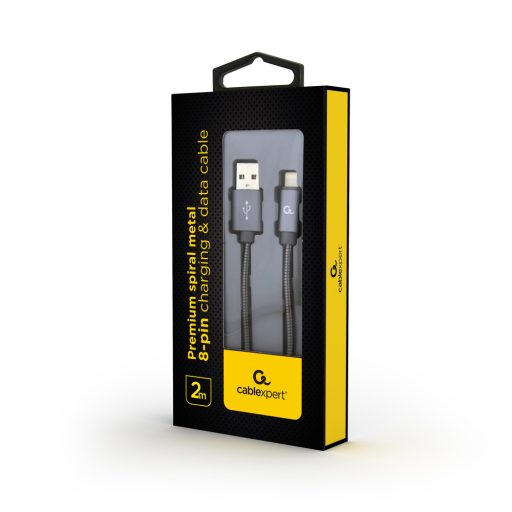 Cablexpert CC-USB2S-AMLM-2M-BG Lightning kábel Szürke