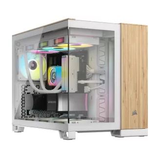 Corsair CC-9011288-WW Midi Tower Bambusz, Fehér