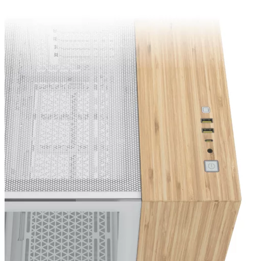 Corsair CC-9011288-WW Midi Tower Bambusz, Fehér