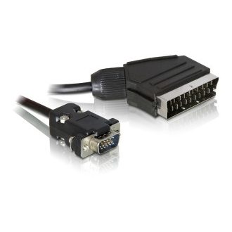   DeLOCK 65028 video átalakító kábel 2 M SCART (21-pin) VGA (D-Sub) Fekete