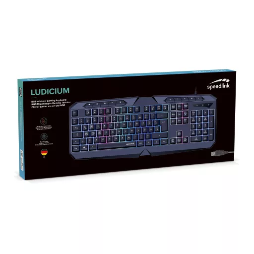 SPEEDLINK LUDICIUM billentyűzet Játék USB QWERTZ Német Fekete