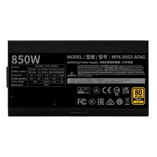 Cooler Master GX II Gold 850 ATX 3.1 850 W 24-pin ATX Fekete