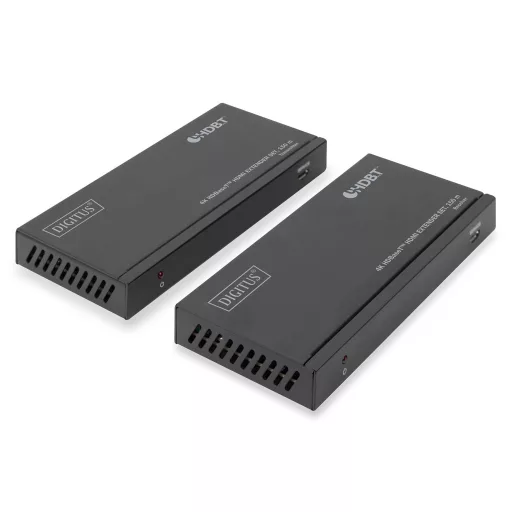 Digitus DS-55508 audió/videó jeltovábbító AV adó- és vevőegység Fekete