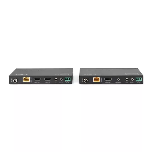 Digitus DS-55508 audió/videó jeltovábbító AV adó- és vevőegység Fekete