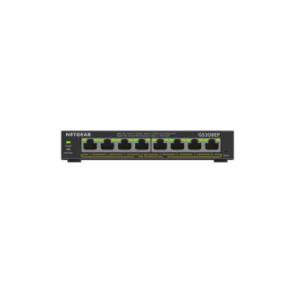   NETGEAR 8-Port Gigabit Ethernet PoE+ Plus Switch (GS308EP) Vezérelt L2/L3 Gigabit Ethernet (10/100/1000) Ethernet-áramellátás (PoE) támogatása Fekete