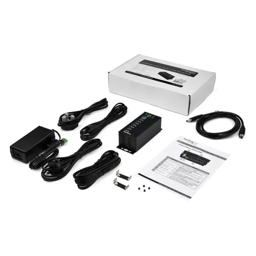 StarTech.com HB30A7AME hálózati csatlakozó USB 3.2 Gen 1 (3.1 Gen 1) Type-B 5000 Mbit/s Fekete