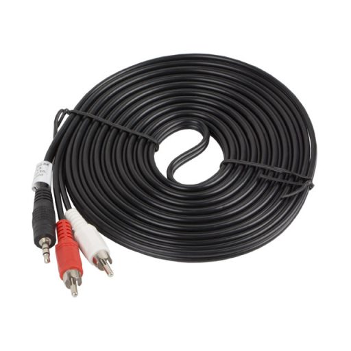 Lanberg CA-MJRC-10CC-0050-BK audio kábel 5 M 3.5mm 2 x RCA Fekete