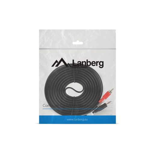 Lanberg CA-MJRC-10CC-0050-BK audio kábel 5 M 3.5mm 2 x RCA Fekete