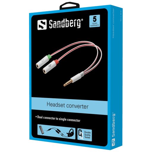 Sandberg 508-59 audio kábel 3.5mm TRS Fehér
