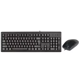   A4Tech KM-720620D billentyűzet Egér mellékelve Irodai USB QWERTY Angol Fekete