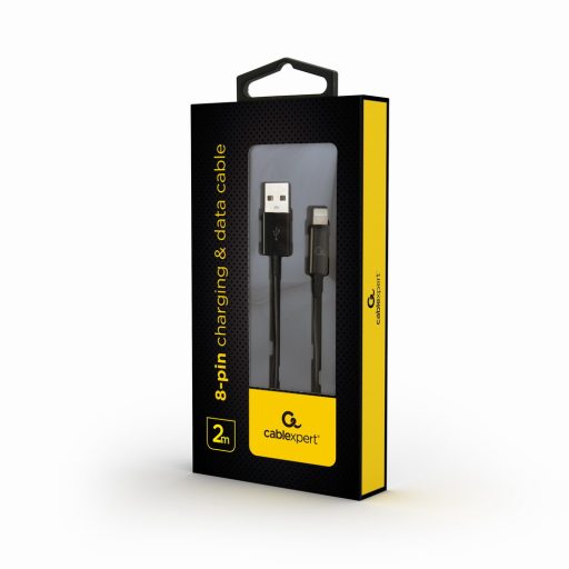 Gembird CC-USB2-AMLM-2M Lightning kábel Fekete
