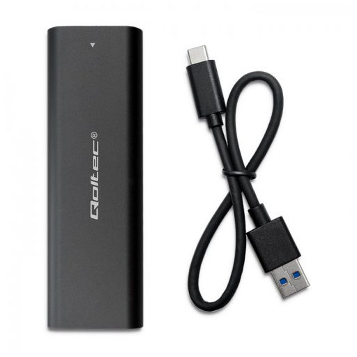 Qoltec 50311 tárolóegység burkolat Külső SSD ház Fekete M.2