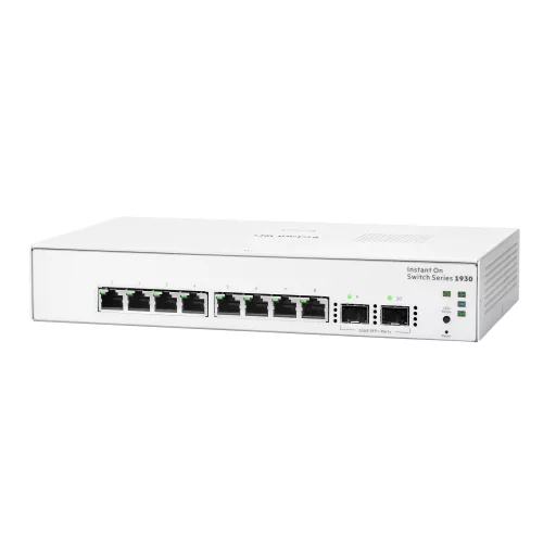 HPE Aruba Networking Networking Instant On Switch 8p Gigabit 2p SFP 1930 Vezérelt L2/L3/L4 Gigabit Ethernet (10/100/1000) 1U Fehér
