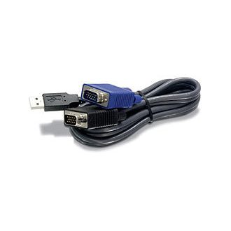 Trendnet 1.8m USB/VGA KVM kábel Fekete 1,8 M