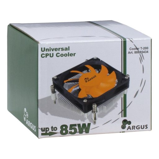 Dynatron Argus T-200 Processzor Hűtő 8 cm Fekete, Narancssárga