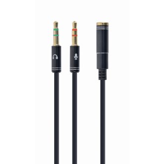  Gembird !Adapter audio stereo 3.5mm mini Jack/4PIN/ audio kábel 0,2 M 2 x 3.5mm Fekete